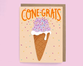 Cone-Grats Card Congratulations - Greeting Card