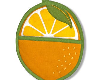 Lemon Pot Holder with Pocket
