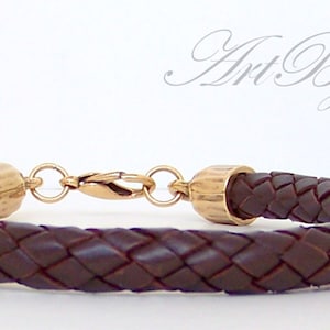 Leather Bracelet, Brown Leather, Bronze Zamak bracelet, Unisex Bracelet, Gift Her, Women Gift, Men Gift, Gift Him, Unisex Gift, Gift Idea