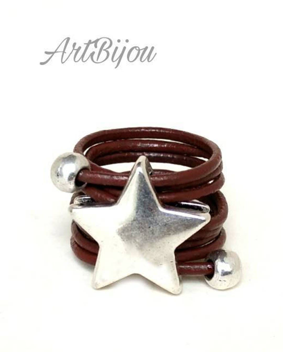 Anillo De Cuero Enrollado Para Hombre O Mujer - Color Rojo Marrón O Negro, Talla 63, Estilo Alternativo Y Surf