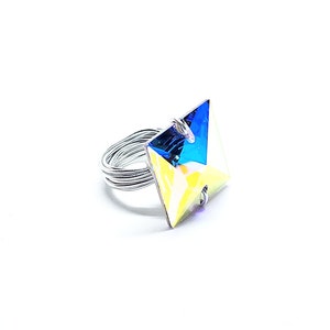 Swarovski Ring, Crystal Ring, Transparent Crystal, Modern, Silver Aluminum Ring, Elegant, Women Gift, Gift Her, Gift Idea, Christmas Gift