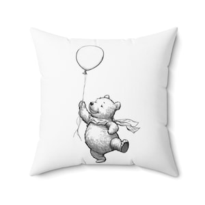 Classic Winnie the Pooh Pillow - Spun Polyester Square Pooh Pillow