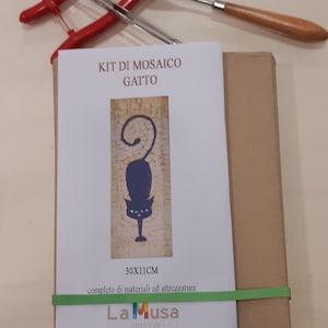 Kit mosaïque chat avec leçon vidéo complet avec matériel image 1