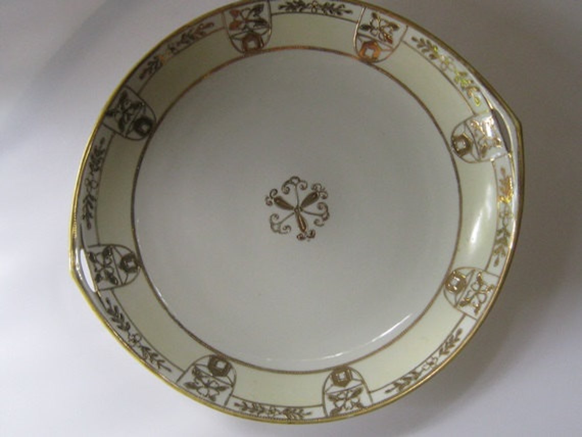 Hand Painted Nippon Plate With Gold Trim Etsy