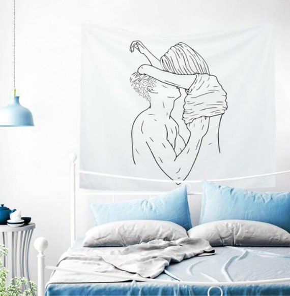 Tapestry Wall Tapestry Romantic Couple Abstraction Abstract Wall Artvalentines Gift Abstract Art Valentines Day Gift Valentine Gift
