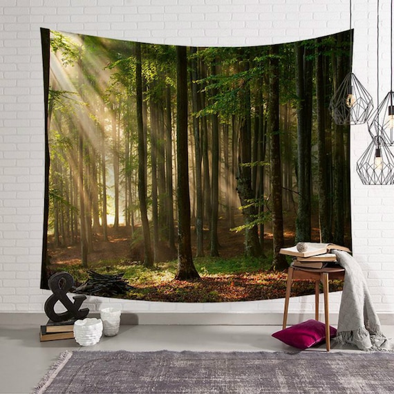 Forest Tapestry Home Decor Wall Decor Tapestry Dorm Room Wall Hanging Wanderlust Sunshine Boho Tapestry Wall Tapestry Nature Decor