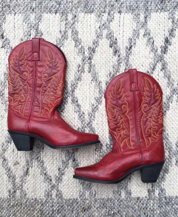 Vintage Western Red Laredo Cowboy Boots