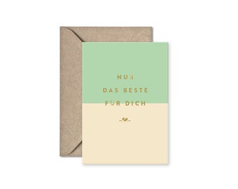 Mini card CIRCUS mint cream / Mini greeting card / Only the best for you / Colour blocking / small card / modern