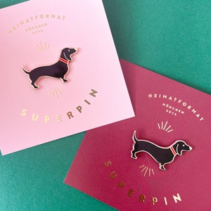 Dachshund SuperPin / Negro / Insignia Dachshund / Pin de esmalte Dachshund / Teckel / Dachshund / Insignia / Accesorio Dachshund / Colgante Dachshund imagen 2