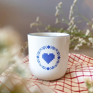 Herz-Becher SET / Herz-Tassen / Becher / Bayerische Tasse / handgemacht / Geburtstagsgeschenk / Bayerisches Hochzeitsgeschenk / Muttertag Bild 4