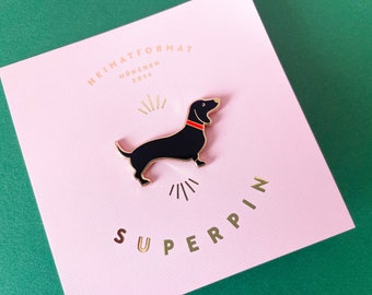 Dachshund SuperPin / Negro / Insignia Dachshund / Pin de esmalte Dachshund / Teckel / Dachshund / Insignia / Accesorio Dachshund / Colgante Dachshund