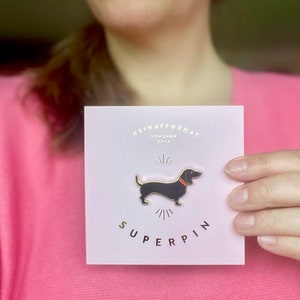 Dachshund SuperPin / Negro / Insignia Dachshund / Pin de esmalte Dachshund / Teckel / Dachshund / Insignia / Accesorio Dachshund / Colgante Dachshund imagen 8