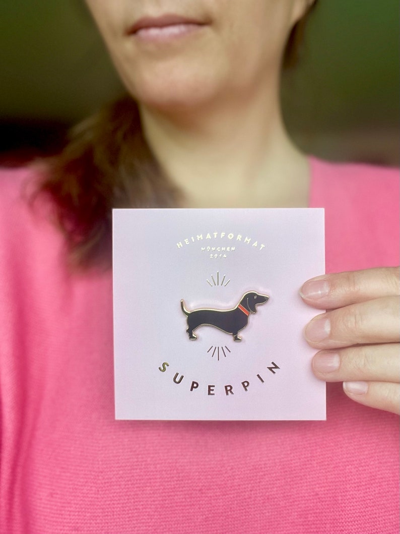 Dachshund SuperPin / Negro / Insignia Dachshund / Pin de esmalte Dachshund / Teckel / Dachshund / Insignia / Accesorio Dachshund / Colgante Dachshund imagen 8