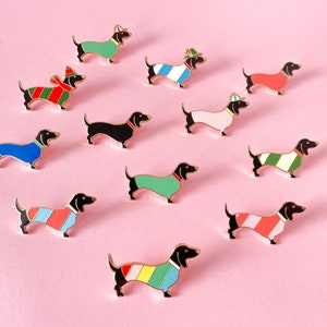 Dackel mit Cap, Hipster-Dackel, Dackel-Geburtstagsgeschenk, Dackel-Freunde, Dackel-Brosche, Dackel-Anstecker, Dachshund Pin, Dackelfigur Bild 8