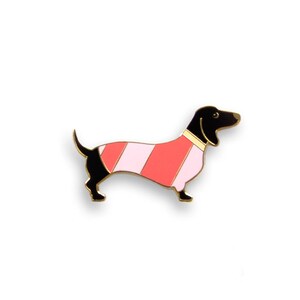 Dackel-Geschenk, Dackel-Pin, Dackel-Brosche, Dackel-Anstecker, Dachshund Pin, Teckel Anstecker, Dackel Weihnachten, Dackelfigur Bild 2