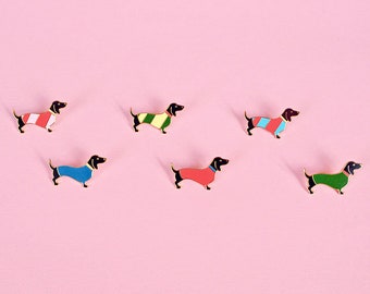 Dackel blau, Dackel-Geschenk, Dackel-Pin, Dackel-Brosche, Dackel-Anstecker, Dachshund Pin, Teckel Anstecker, Dackel Weihnachten, Dackelfigur