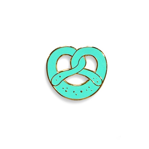 Pretzel pin // "Brezn SuperPin" mint-turquoise // Pretzel pin