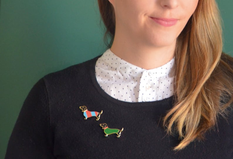 Dackel SuperPin / schwarz / Dackel-Anstecker / Dachshund Enamel-Pin / Teckel / Dackel / Anstecker / Dackel-Accessoire / Dackel-Anhänger Bild 5