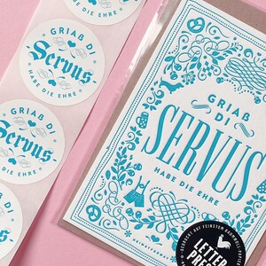 Bayerische Grußkarte SERVUS // Letterpress inkl. Naturpapierkuvert Bild 2