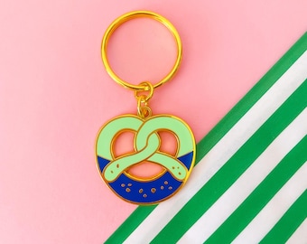 Portachiavi con ciondolo per borsa a forma di pretzel