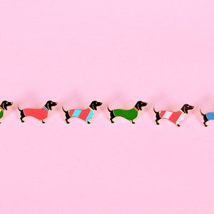 Dackel blau, Dackel-Geschenk, Dackel-Pin, Dackel-Brosche, Dackel-Anstecker, Dachshund Pin, Teckel Anstecker, Dackel Weihnachten, Dackelfigur Bild 6