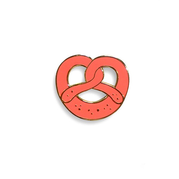 Pretzel pin // "Pretzel SuperPin" coral // Pretzel pin