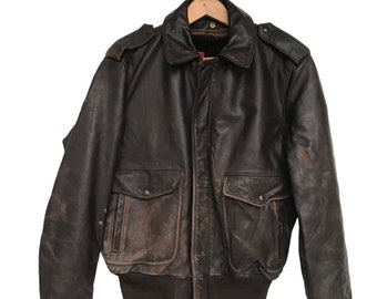 Vintage 90s Harley Davidson Leather A-2 Bomber Jacket - Etsy