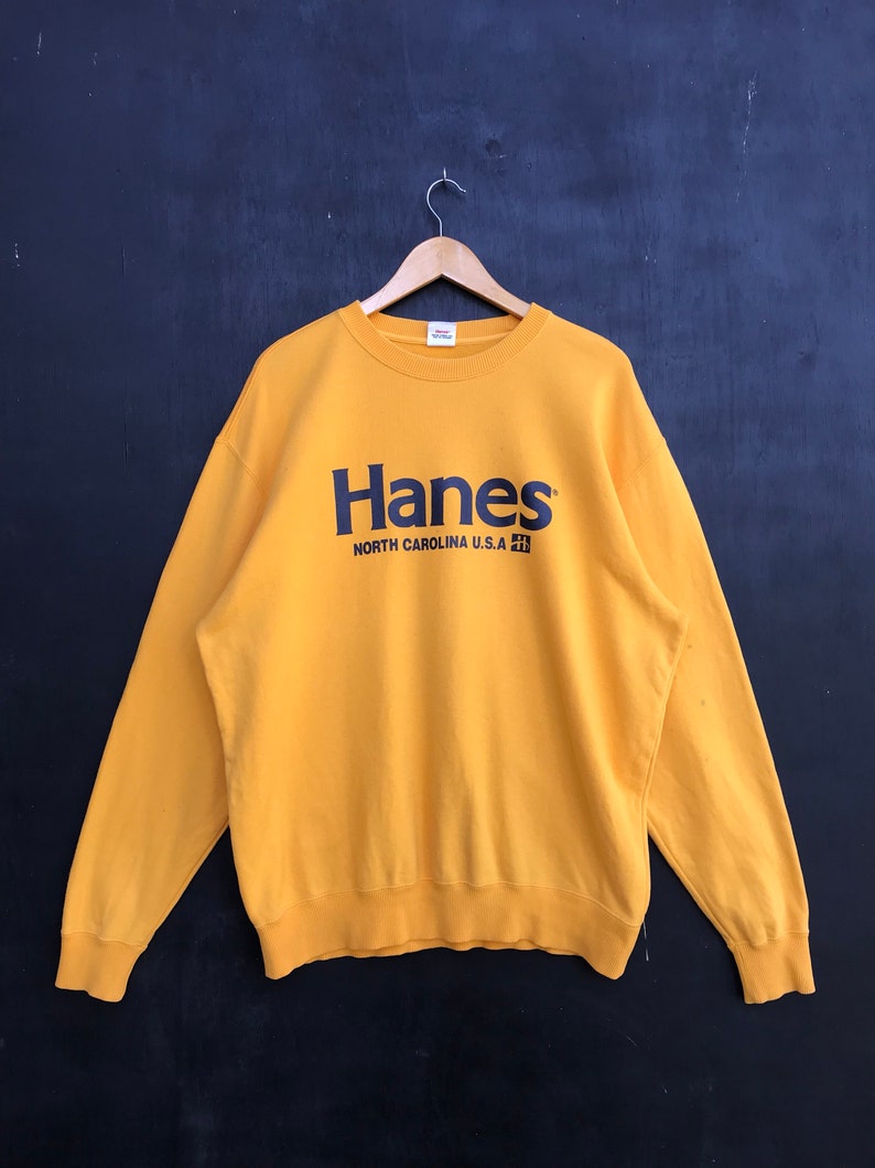 hanes yellow sweatshirt