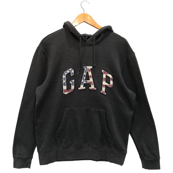 Vintage Gap Spell Out Big Logo Hoodie / Gap Sweater / Gap American Flag / Big Logo Sweatshirt.. S17..