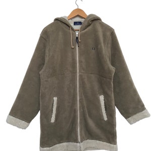 Vintage Fred Perry Fleece Sherpa Hoodie Jacket / Fred Perry England / Fred Perry Vespa.. J2
