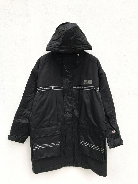 Vintage Champion Hoodie Long Jacket / Champion Spo