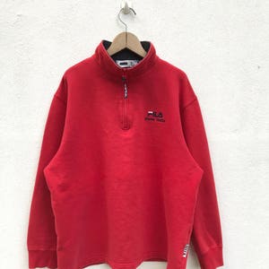 Vintage Fila Biella Italia Half Zipper Pullover / Fila Sweater / Casual Clothing / Fila Sport / Fila Red Sweater.. S235..