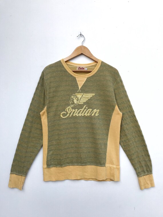 Vintage Indian Motorcycle Embroidery Big Logo Swea