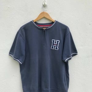 Vintage Tommy Hilfiger Short Sleeve Sweatshirt / Tommy H Logo / Tommy Sailing / Tommy Big Flag / Tommy Hilfiger / Armpit 23&quot;