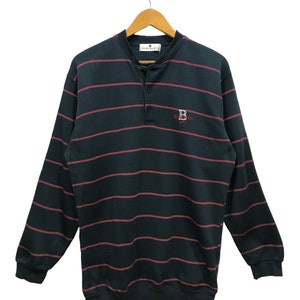 Vintage Pierre Balmain Half Button Embroidery Logo Sweatshirt / Pierre Balmain Paris / Pierre Balmain Sweater.. S67..
