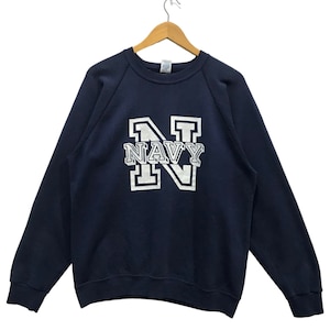 Vintage NAVY Sweatshirt / Us Navy Sweatshirt / Army Sweatshirt / Military Sweatshirt.. S91..