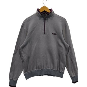 Vintage Fila Embroidery Logo Half Zipper Sweater / Casual Clothing / Fila Sport Sweater / Fila Italia / Streetwear.. S118..