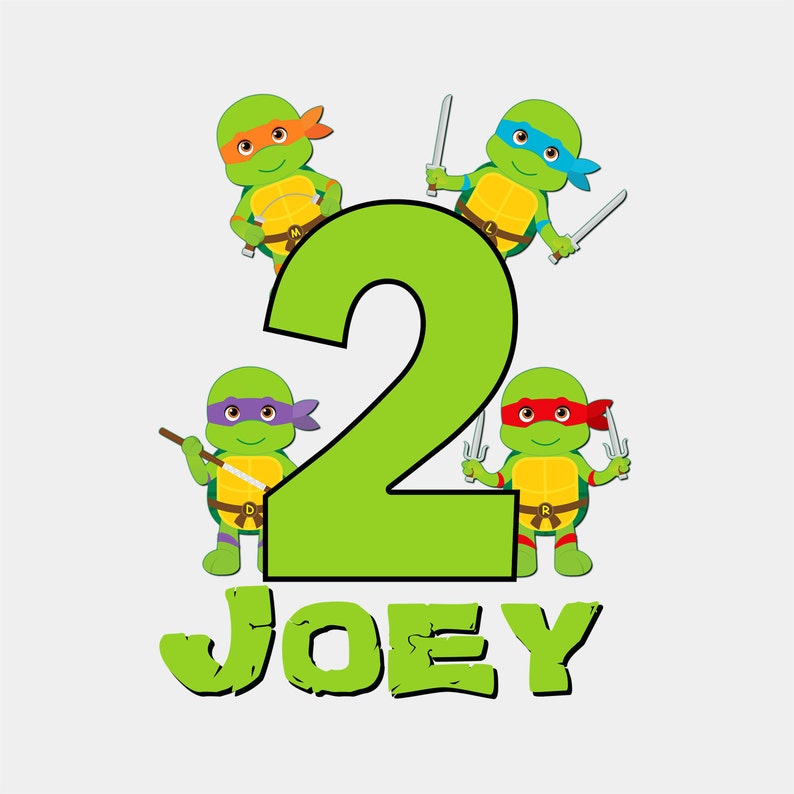 Teenage Mutant Ninja Turtles Birthday Number Bodysuit Or Etsy