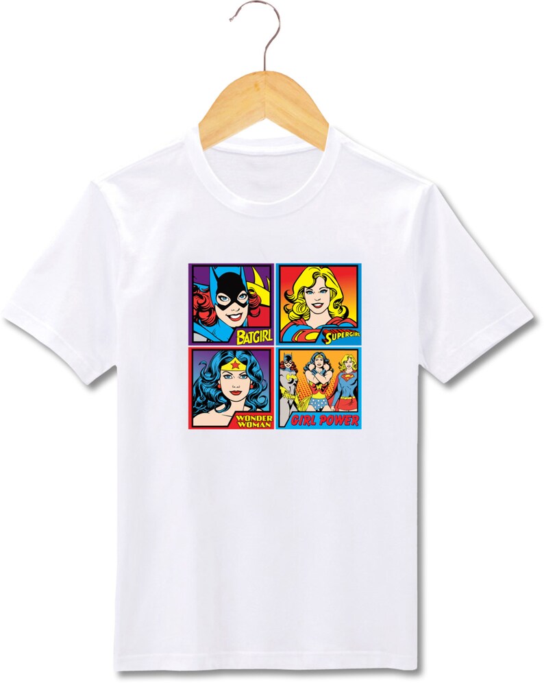 - Bodysuit or Child T-Shirt Supergirl - Wonder Woman - Batgirl Girl Power Super Heroes Adult T-Shirt