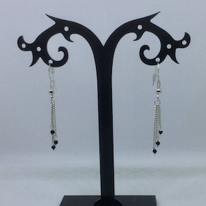 925 Sterling silver and Black Spinel dangle earrings