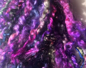 Gorgeous, Silky Wensleydale  locks, varied colors in long curls, Pristine, 6”-9” long, .90 ounce, no vm, felting, weaving, doll hair, prime