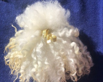 Silky Cottswold curly locks, hand washed and hand pulled. Pristine, beautiful  locks 4”-6” long, no vm, felting, spinning, 1/2 ounce, prime