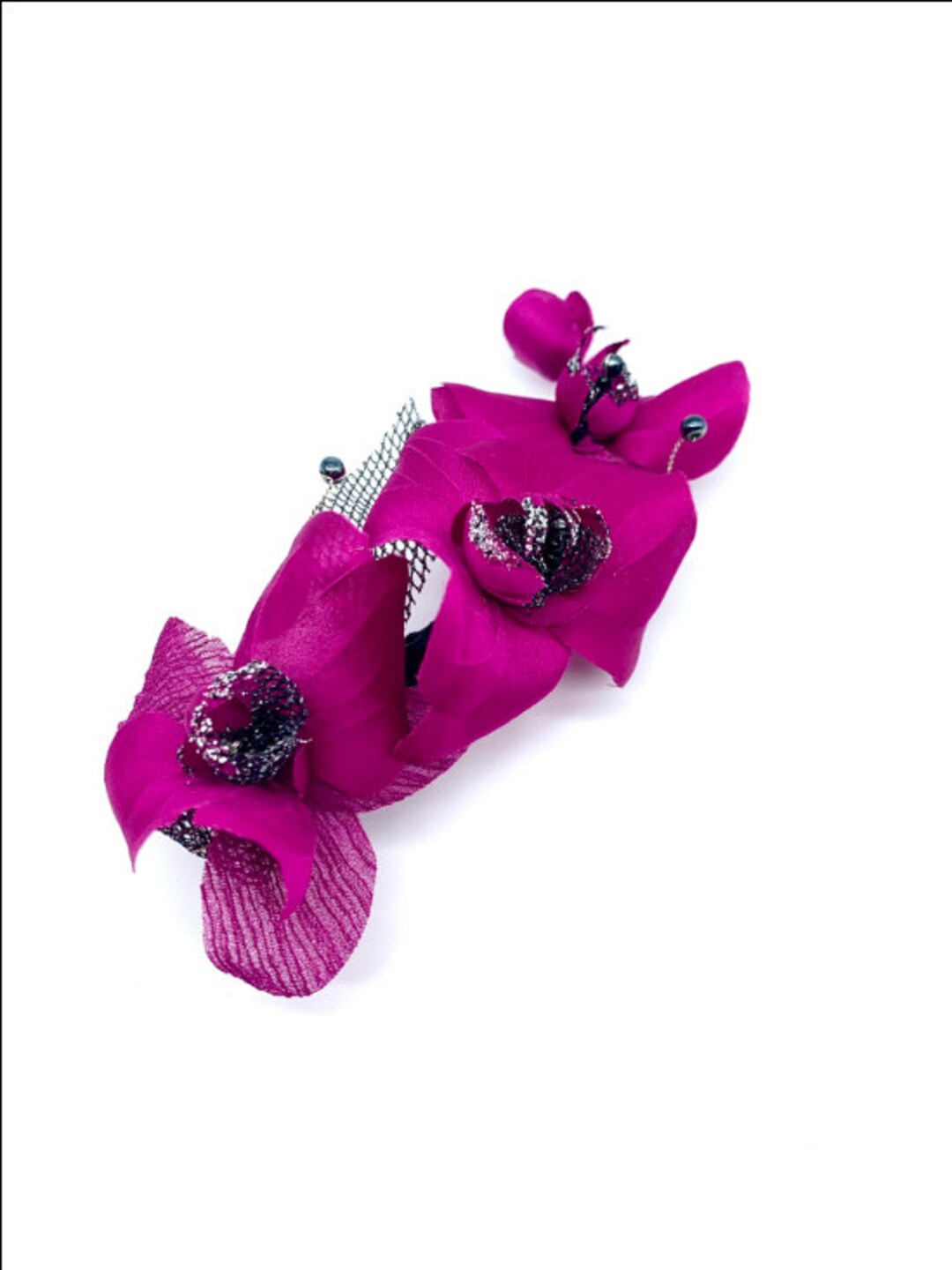 Clip Di Capelli Fiore Fiori Per Capelli Fermaglio Per Capelli A Fiore A Doppia Orchidea Per Lady Women Girls Bridal Wedding Party Hair Style Accessori 7 Pezzi