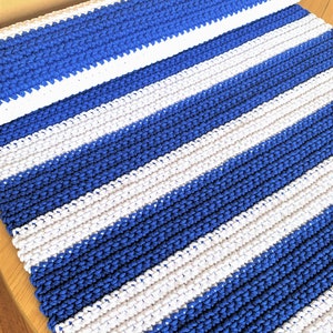 Crochet runner rug Knitted bedside runner Cotton rug washable