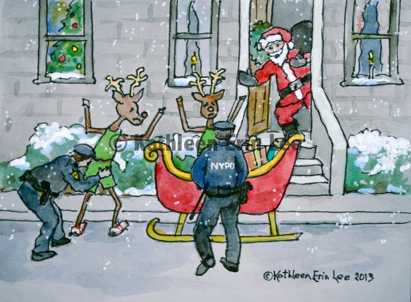 Police Christmas Card Pack, Stop & Frisk Santa Etsy