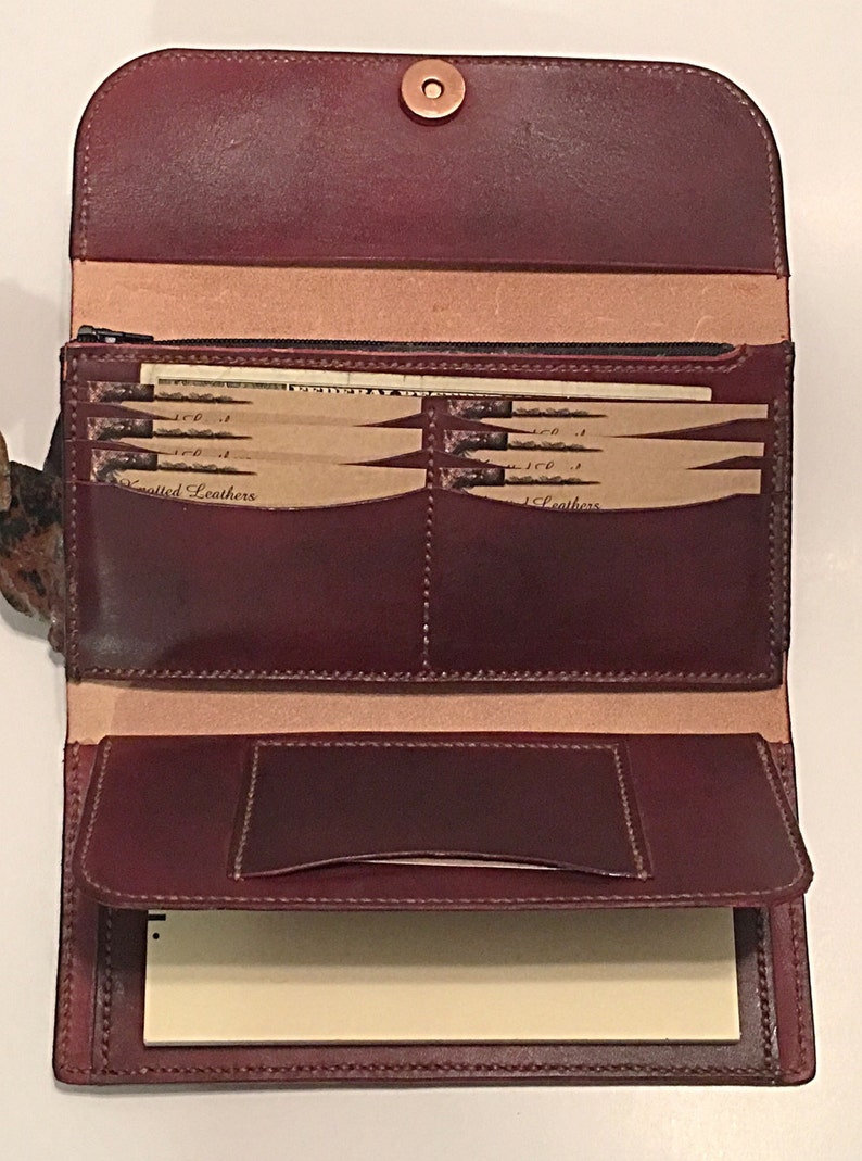 Ladies Handmade Leather Checkbook Wallet Leather Checkbook - Etsy
