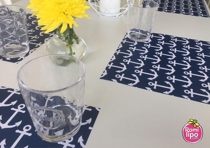 Nautical Paper Placemats Anchor Placemats Table Decor Etsy
