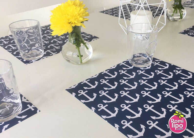 Nautical Paper Placemats Anchor Placemats Table Decor Etsy
