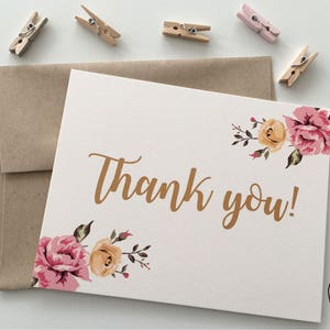 Thank You Cards, Set of 10 Note Cards With Envelopes, Personalized ...