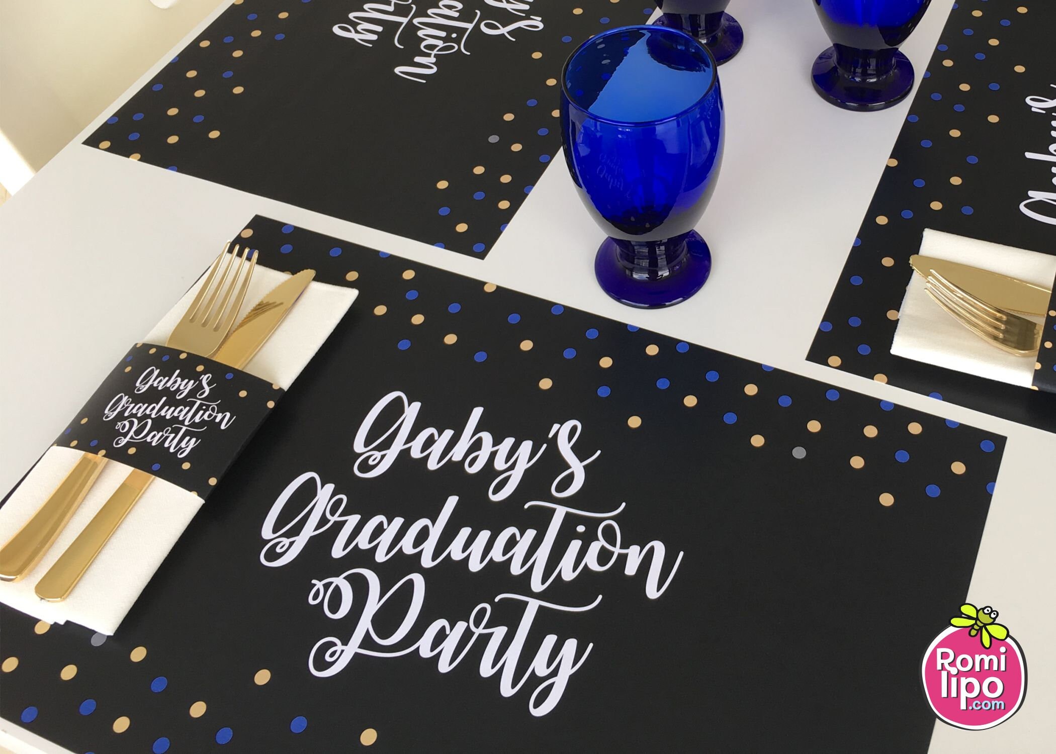 Graduation party paper placemats personalized napkin Etsy